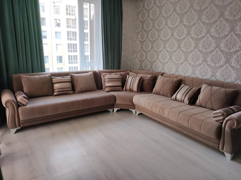 Угловой диван Emre коричневый Турция от компании VIDMEBEL - фото 1