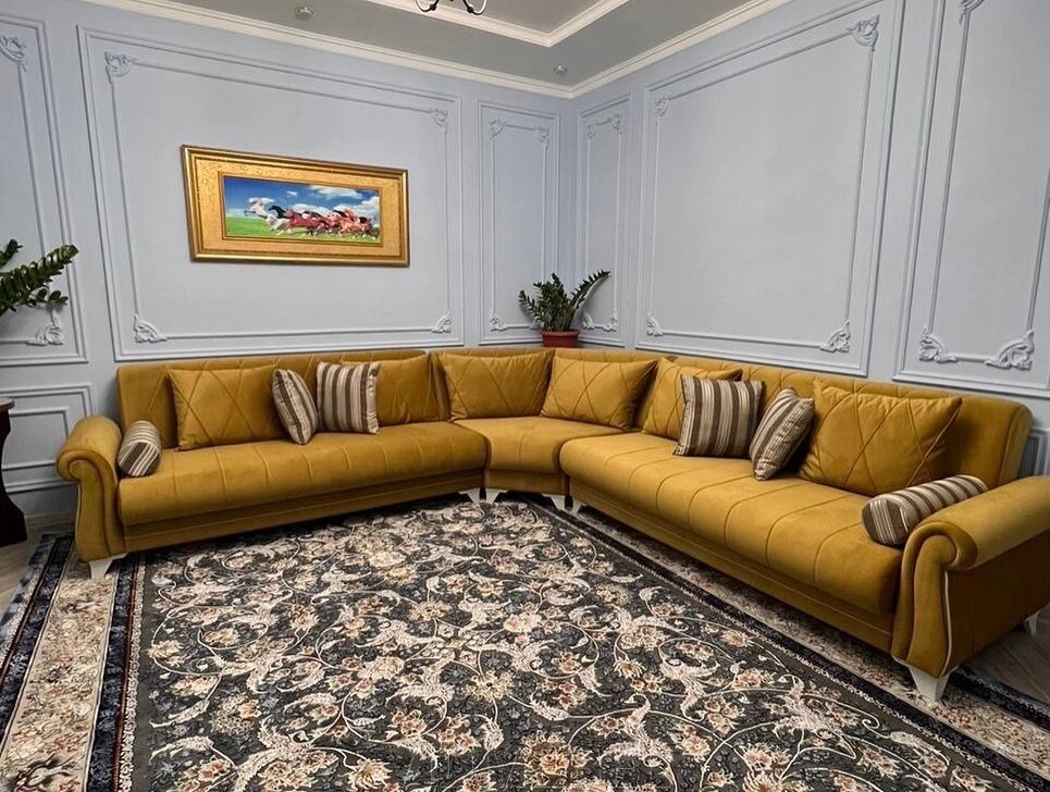 Угловой диван Emre желтый Турция от компании VIDMEBEL - фото 1