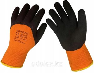 Перчатки # 300 рабочие черно - оранжевые х/б ПВХ