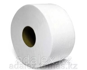 Туалетная бумага Джамбо двухслойная премиум класса на втулке 80 и 60 мм для диспенсеров Джамбо