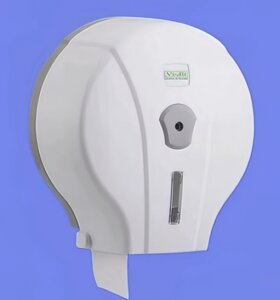 Диспенсер антивандальный для туалетной бумаги Джамбо Vialli пластиковый белый