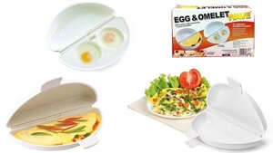 Форма 2 в 1 для приготовления омлета и глазуньи в микроволновке Egg and Omelet wave