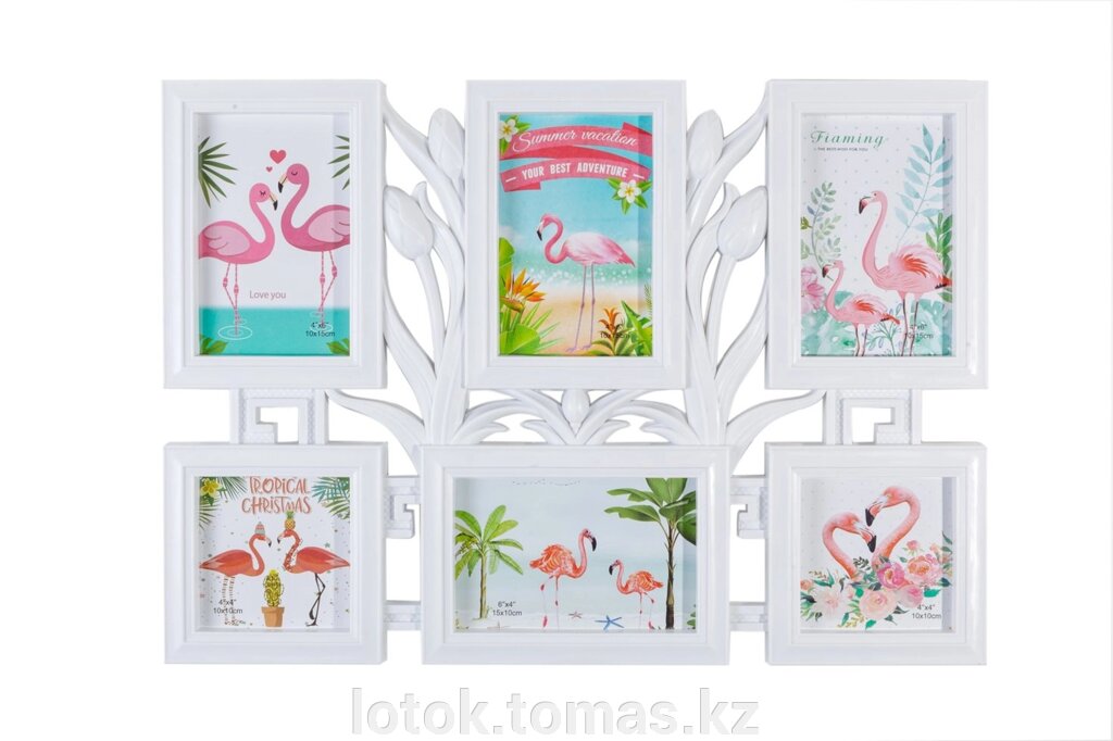 Фоторамка-коллаж «Фламинго» на 6 фото от компании Интернет-магазин приятных покупок LotOk - фото 1
