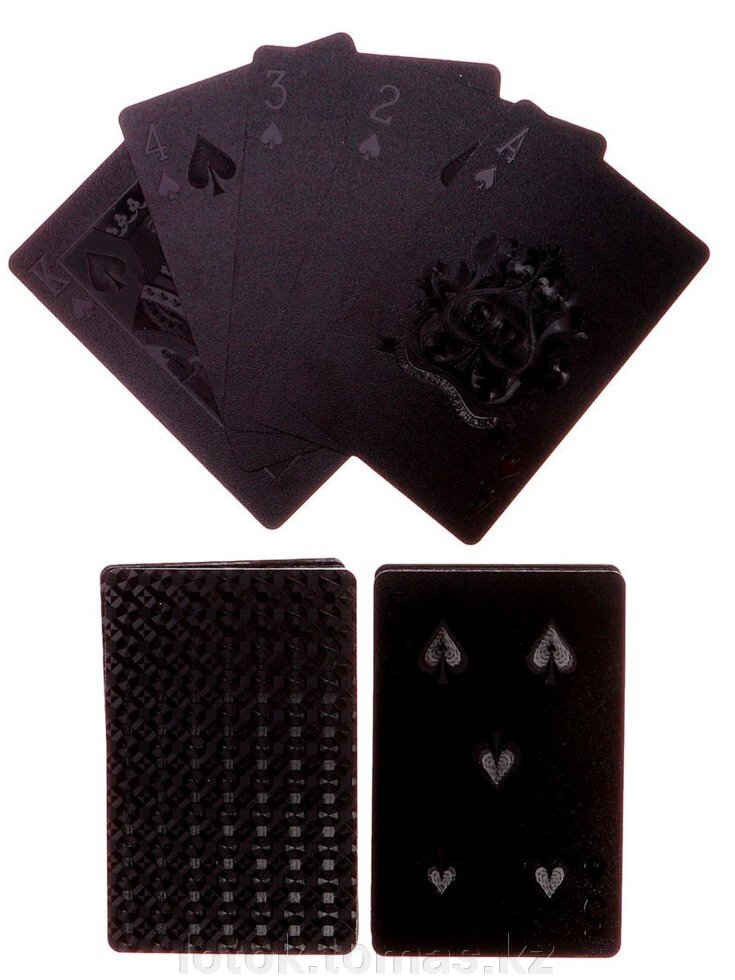 Карты игральные пластиковые «Черный бархат» от компании Интернет-магазин приятных покупок LotOk - фото 1