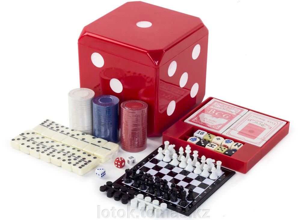 Набор настольных игр 6 в 1 (шахматы, шашки, нарды, покер, домино, кости) от компании Интернет-магазин приятных покупок LotOk - фото 1