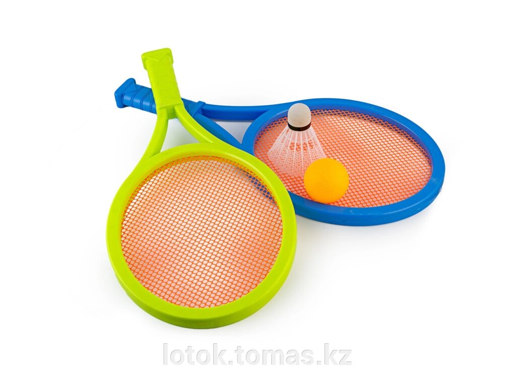 Набор ракеток для бадминтона с мячиком и воланчиком от компании Интернет-магазин приятных покупок LotOk - фото 1