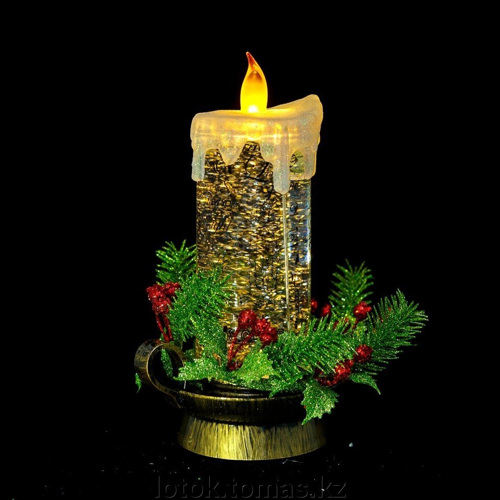 Новогодняя композиция «Горящая свеча» от компании Интернет-магазин приятных покупок LotOk - фото 1