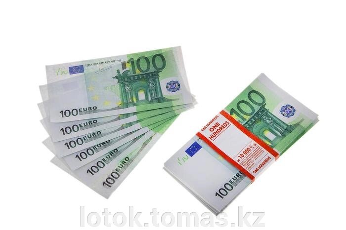 Пачка сувенирных бутафорских купюр 100 евро от компании Интернет-магазин приятных покупок LotOk - фото 1