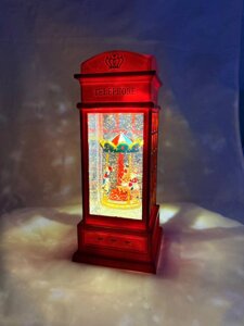 Светодиодная музыкальная фигура «Карусель-Лондон» в стиле телефонной будки 25 10,5 10,5 см, пластик, батарейки ААх3