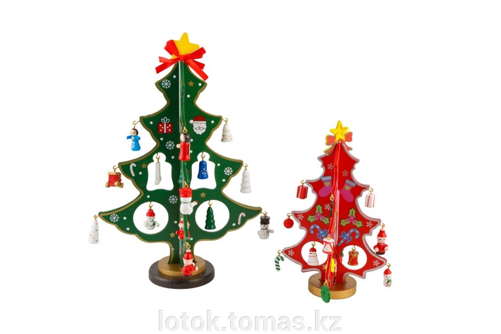 Подарочная новогодняя елочка из дерева с игрушками - отзывы