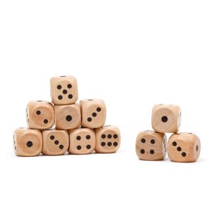 Кости игральные, 1.4 х 1.4 см, деревянные, 4 шт
