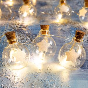 Гирлянда «Шарики со звездой» 1.6 м, 15 LED, свечение тёплое белое