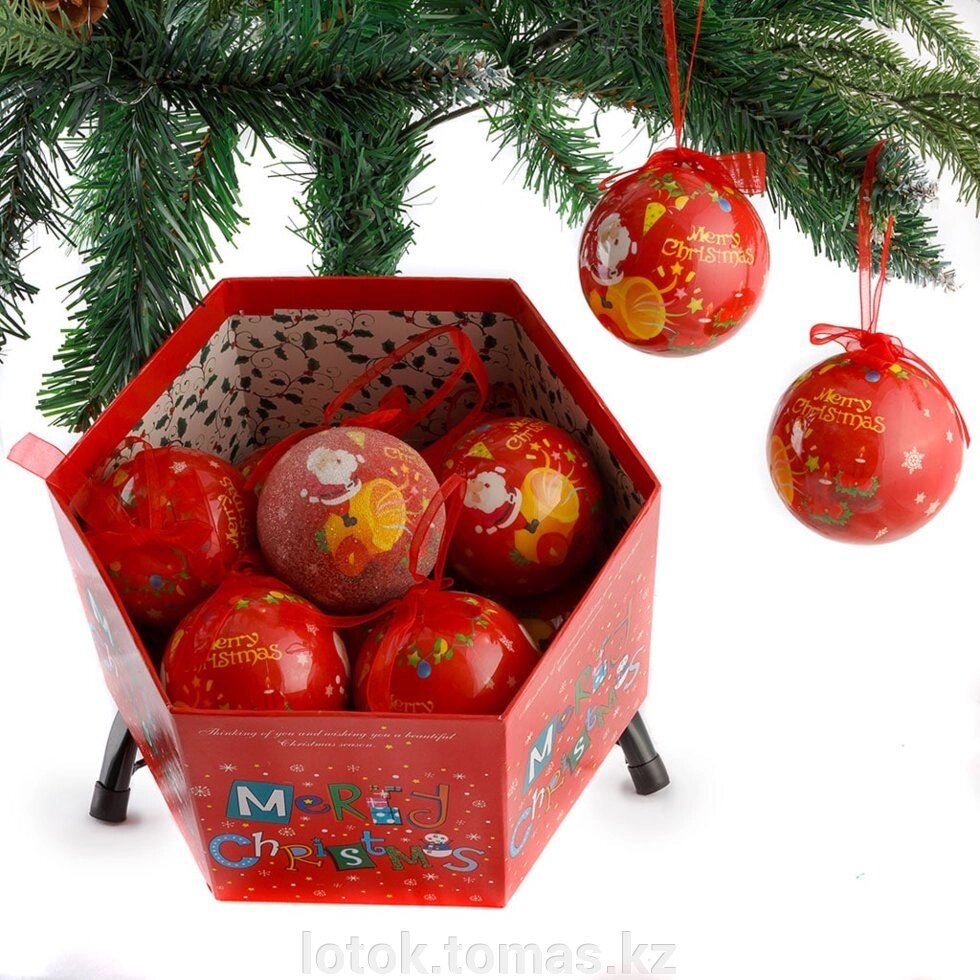 Новогодние шары в подарочной коробке &quot;Веселого Рождества&quot; - Интернет-магазин приятных покупок LotOk