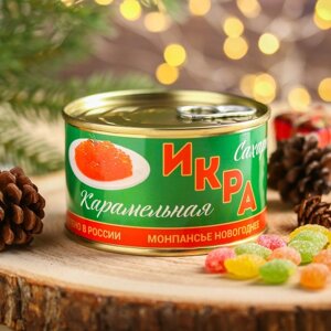 Монпансье «Сахарная икра», карамель леденцовая в консервной банке, 140г