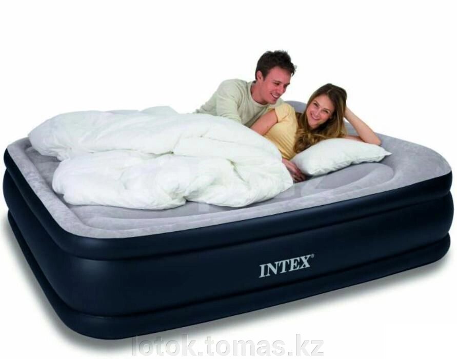 Надувная двуспальная кровать Intex 64136 Deluxe Pillow Rest Reised Bed - фото