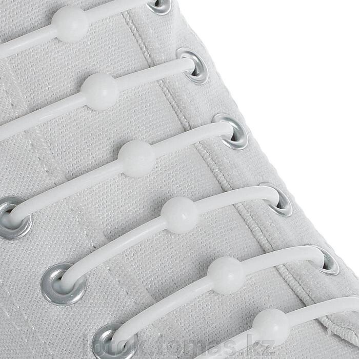 Набор силиконовых шнурков «Шар», 15 мм, 6,5 см, цвет белый (12 шт) - интернет магазин