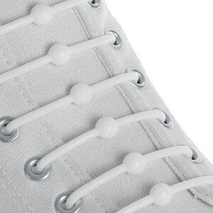 Набор силиконовых шнурков «Шар», 15 мм, 6,5 см, цвет белый (12 шт)