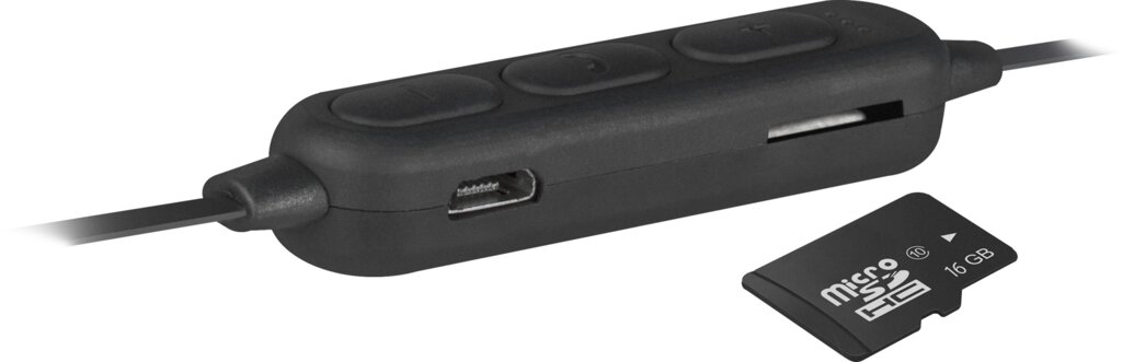 Беспроводные наушники с микрофоном  Defender Free. Motion B660 черный, SD-карта, Bluetooth - описание