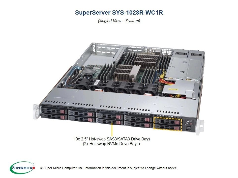 Сервер SYS-1028R-WC1R от компании ТОО «ТАСАЕР Сервис» - фото 1