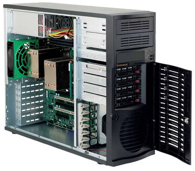 Сервер в сборе на базе Supermicro SuperServer SC733TQ-500B Black от компании ТОО «ТАСАЕР Сервис» - фото 1