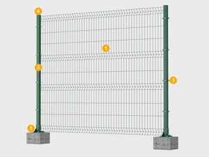 3Д забор 5мм (1,53х2,5м.) с полимерным покрытием