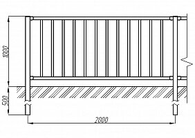 Пешеходное ограждение ОПО-Д/Т7-1,0-2,0