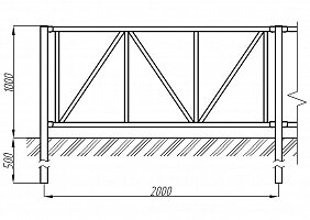 Пешеходное ограждение ОПО-Д/Т8-1,0-2,0