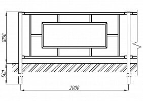 Пешеходное ограждение ОПО-Д/Т2-1,0-2,0
