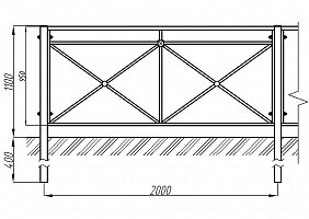 Пешеходное ограждение ОПО-Д/С1-1,1-2,0
