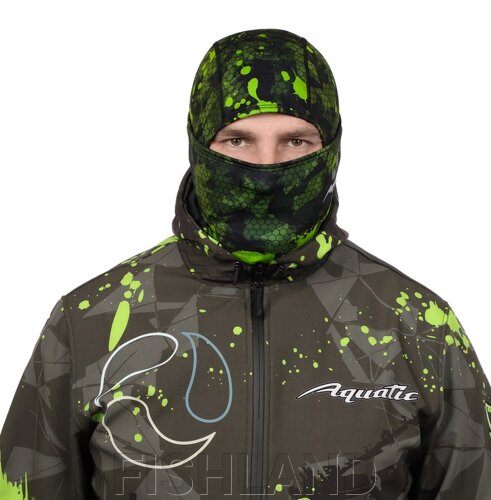 Балаклава aquatic шб-11 демисезонная softshell цв. CAMO LIME KHAKI