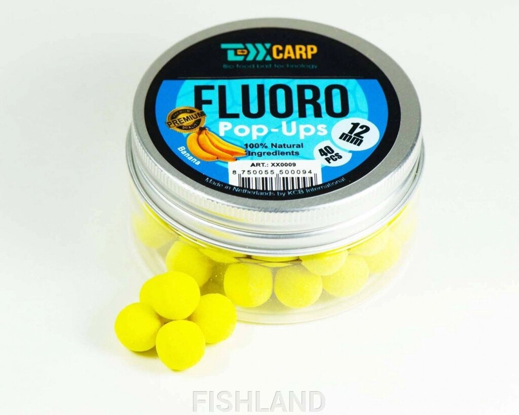 Бойлы плавающие TEXX Carp Fluoro Pop-Ups# 12mm, Banana, Yellow, 40 pcs от компании FISHLAND - фото 1