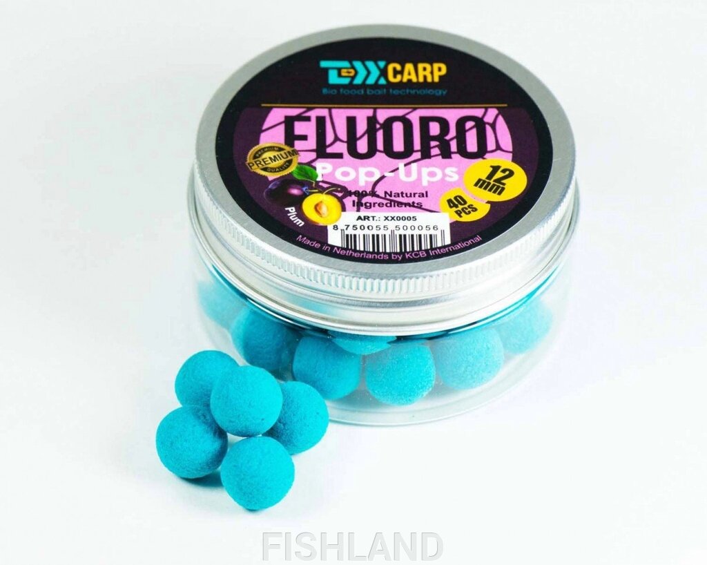 Бойлы плавающие TEXX Carp Fluoro Pop-Ups# 12mm, Plum, Blue, 40 pcs от компании FISHLAND - фото 1