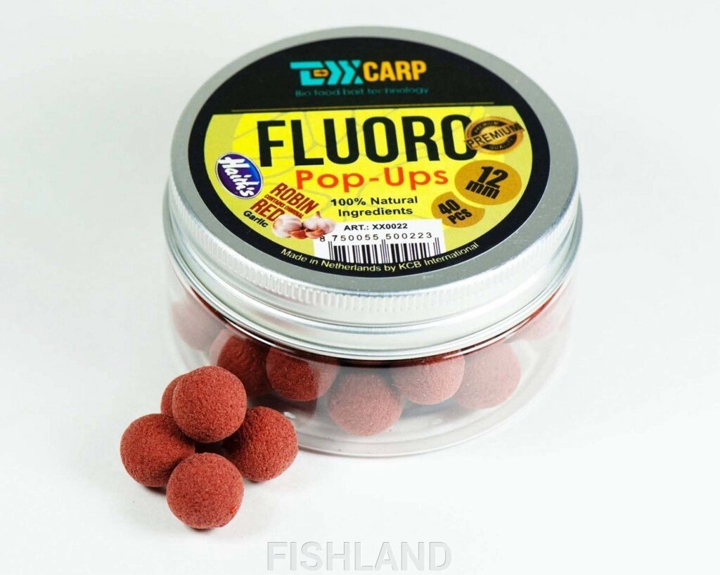 Бойлы плавающие TEXX Carp Fluoro Pop-Ups# 12mm, Robin Red-Garlic, 40 pcs от компании FISHLAND - фото 1