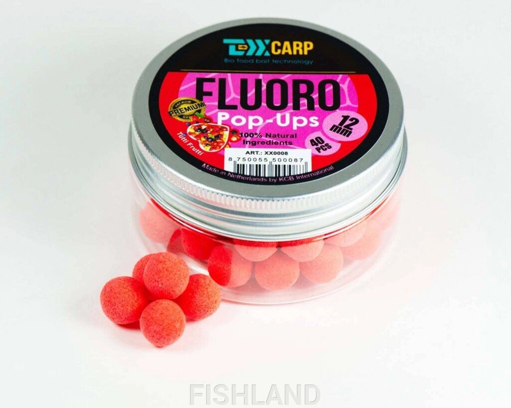 Бойлы плавающие TEXX Carp Fluoro Pop-Ups# 12mm, Tutti Frutti, Red, 40 pcs от компании FISHLAND - фото 1