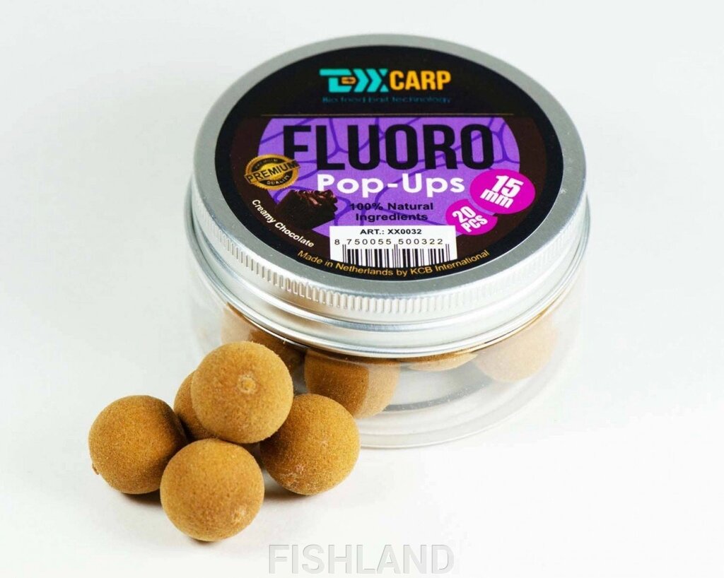 Бойлы плавающие TEXX Carp Fluoro Pop-Ups# 15mm, Creamy Chocolate, Brown, 20 pcs от компании FISHLAND - фото 1