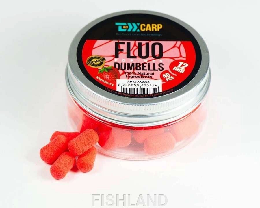 Дамбелсы плавающие TEXX Carp Pop-Ups Dumbells# 12mm, Strawberry, Red, 40 pcs от компании FISHLAND - фото 1