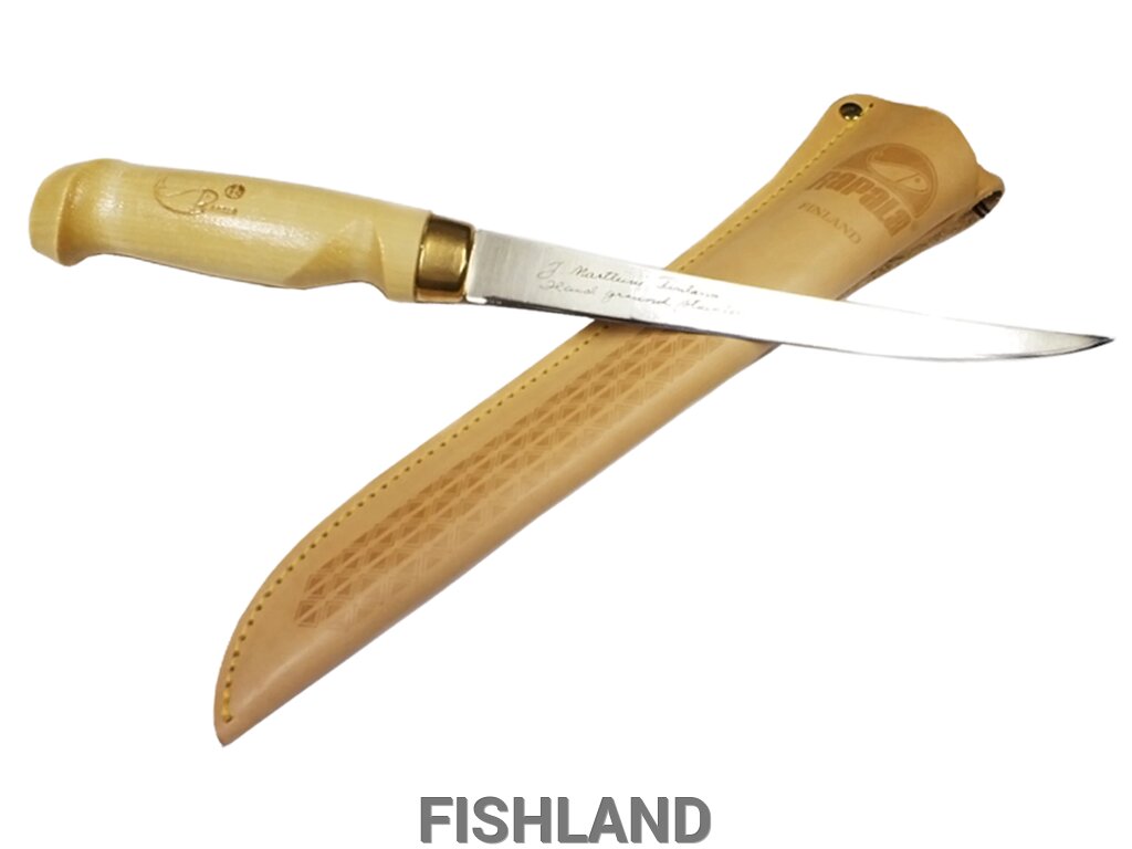Филейный нож Rapala (лезвие 19 см, дерев. рукоятка) от компании FISHLAND - фото 1