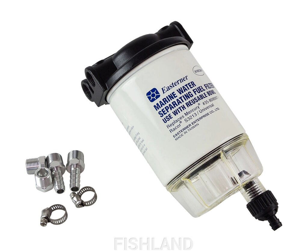 Фильтр топливный 10 мк с креплением и водосборником (малый) от компании FISHLAND - фото 1