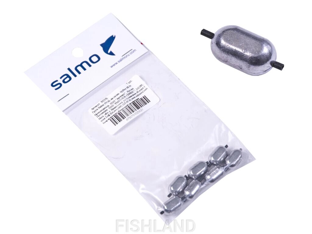 Груза Salmo OVAL на силик. трубке 10.0г 7шт от компании FISHLAND - фото 1