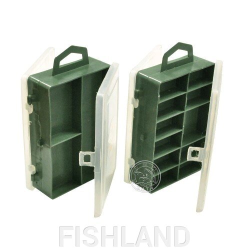 Коробка ТК-12 рыболовная 2-х сторонняя (11+3 отделений) (115*85*35мм) от компании FISHLAND - фото 1