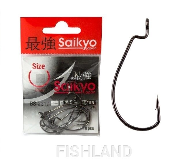Крючки Saikyo BS-2317BN №1/0 (10шт) от компании FISHLAND - фото 1