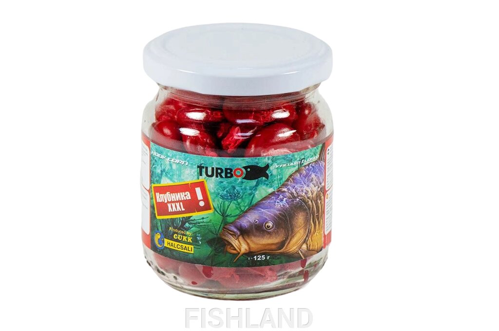 Кукуруза рыболовная TURBO XXXL - с ароматом клубники (голиаф) от компании FISHLAND - фото 1
