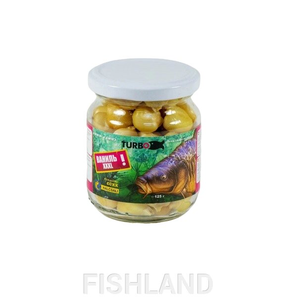 Кукуруза рыболовная TURBO XXXL - с ароматом ванили (голиаф) от компании FISHLAND - фото 1