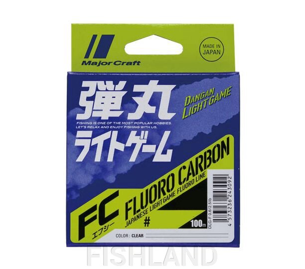 Леска флюорокарбоновая Major Craft Fluorocarbon Dangan Light Game # 0.5, 0.117mm, 100m, 2lb от компании FISHLAND - фото 1