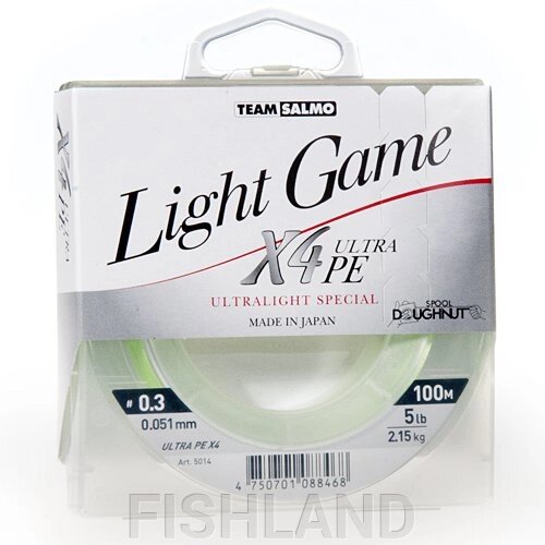 Леска плет. Team Salmo LIGHT GAME Fine Green X4 100/005 от компании FISHLAND - фото 1