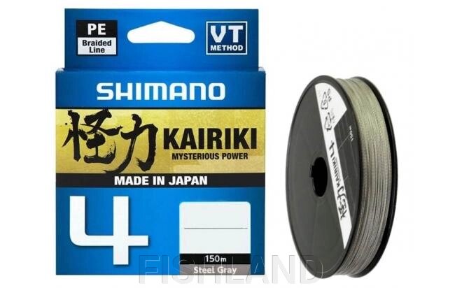 Леска плетёная Shimano Kairiki 4 PE 150 м серая 0.16 мм 8.1 кг от компании FISHLAND - фото 1