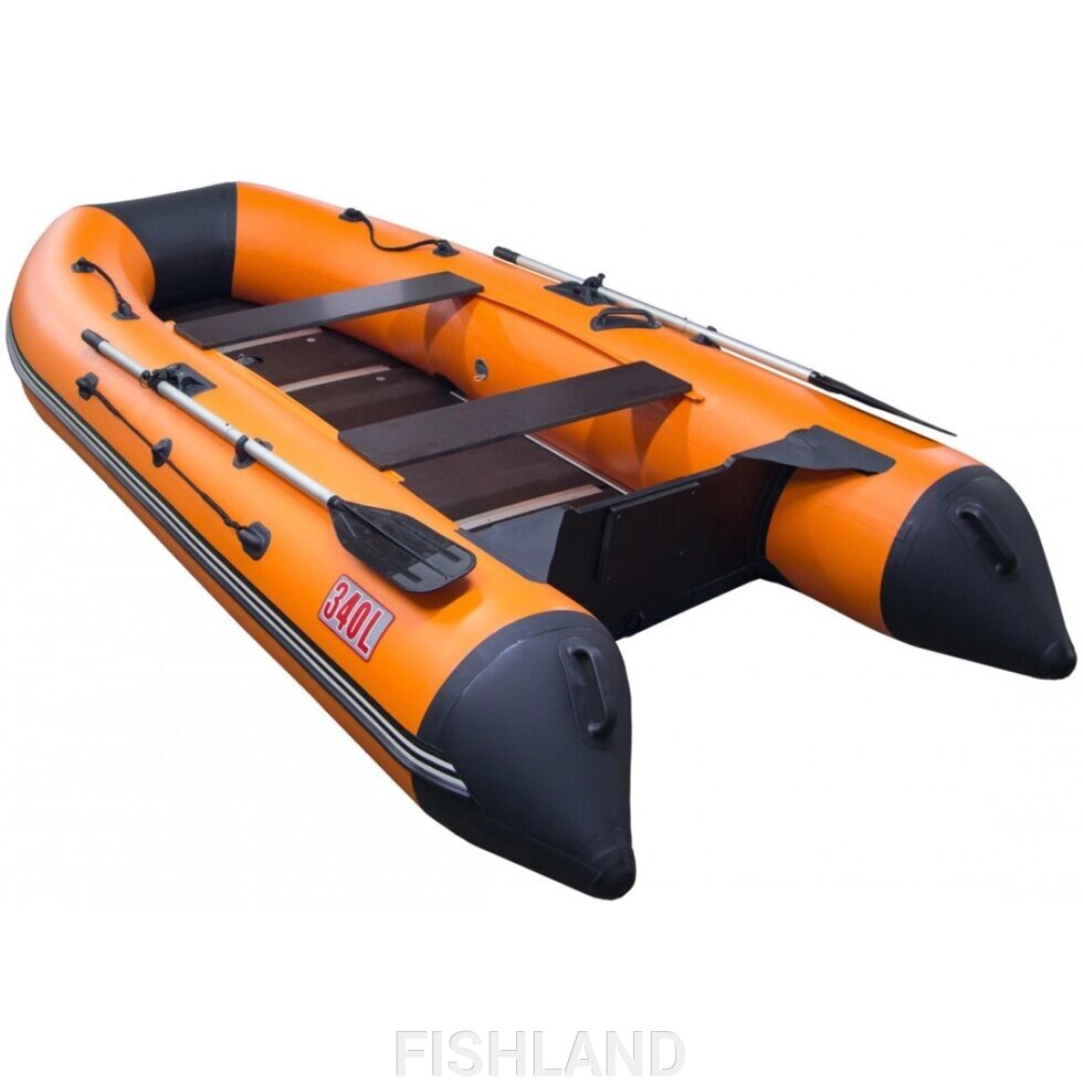 Лодка Алтай 340L (оранжевый /черный ) от компании FISHLAND - фото 1