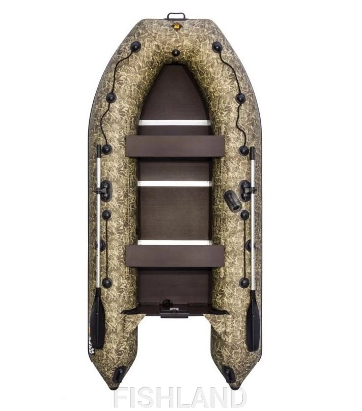 Лодка надувная из ПВХ Компакт Ривьера 3400СК (Компакт/Камуфляж, камыш) от компании FISHLAND - фото 1
