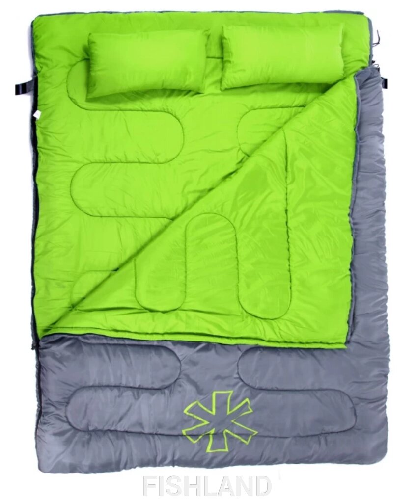 Мешок-одеяло спальный Norfin ALPINE COMFORT DOUBLE 250 GREEN от компании FISHLAND - фото 1