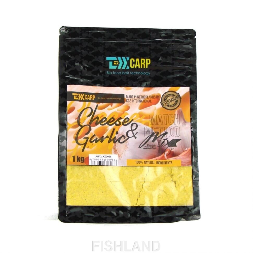 Методная прикормка TEXX Carp Method Mix 1kg# Cheese & Garlic от компании FISHLAND - фото 1